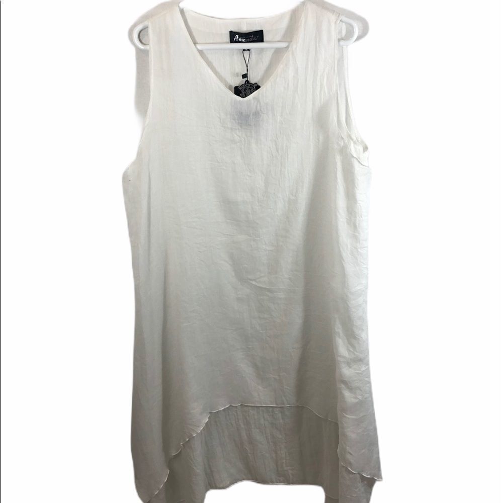 Brand new with Tags Amanda‎ Collection 1XL Gauzy White Midi Dress